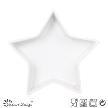Plateau en céramique blanche en forme d&#39;étoile